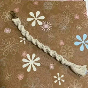 Spiral Macramé Keychain in Rainbow Dust